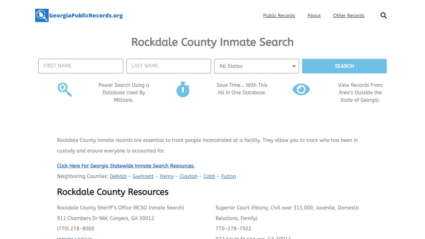 Rockdale County Inmate Search - RCSO GA Current & Past Jail Records